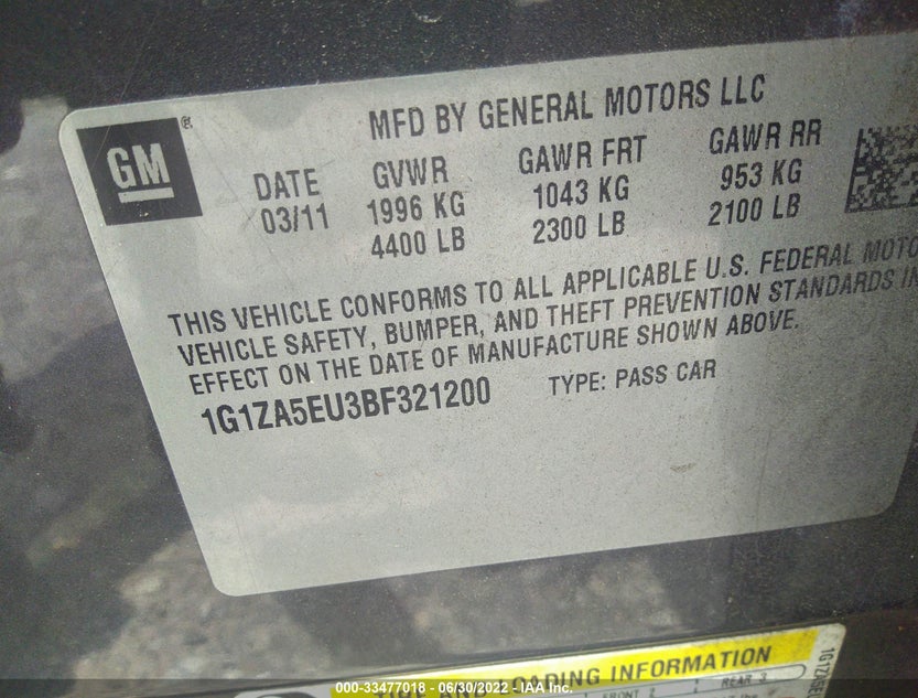 1G1ZA5EU3BF321200