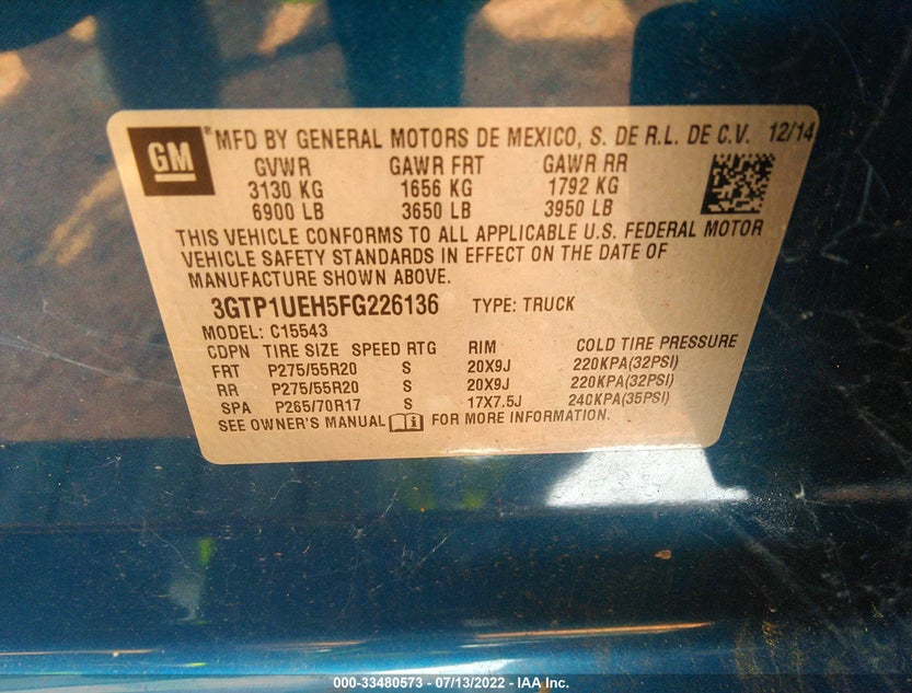 3GTP1UEH5FG226136