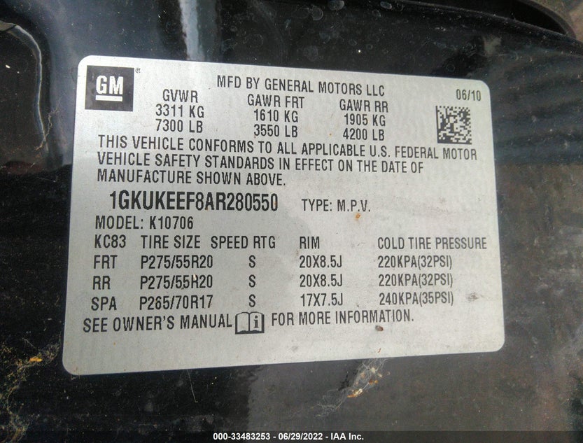 1GKUKEEF8AR280550