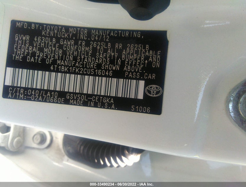 4T1BK1FK2CU516046