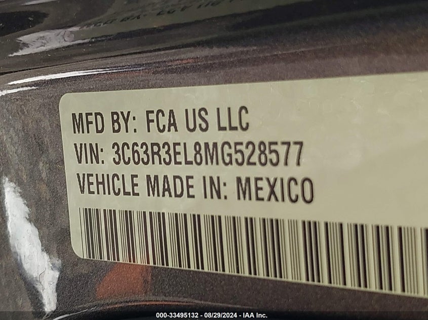 2021 Ram 3500 Laramie 4X4 6'4" Box VIN: 3C63R3EL8MG528577 Lot: 33495132