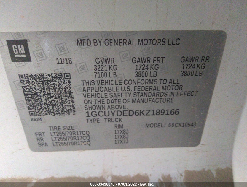 1GCUYDED6KZ189166