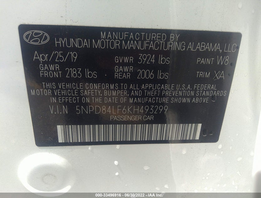 5NPD84LF6KH493299