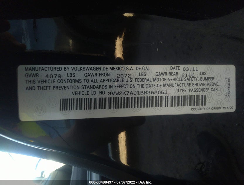 3VW2K7AJ1BM362063