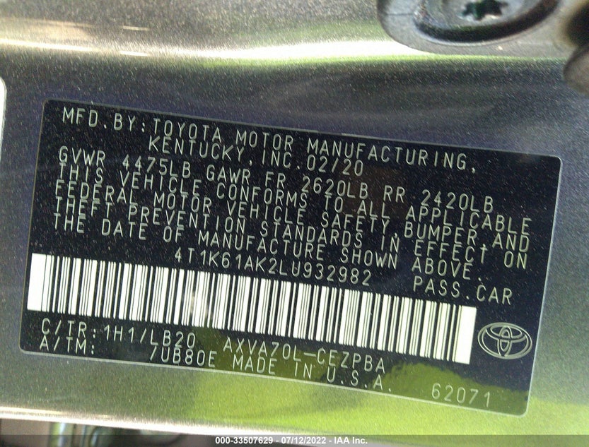 4T1K61AK2LU932982