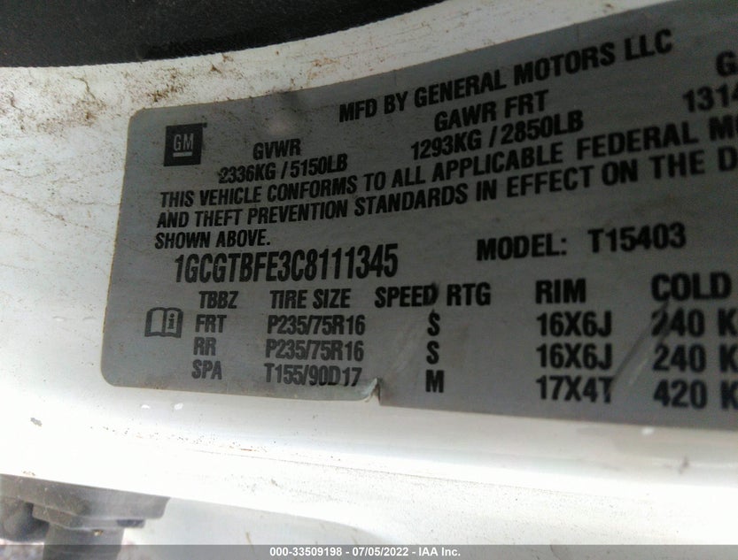 1GCGTBFE3C8111345