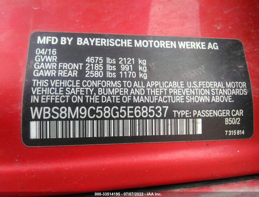 WBS8M9C58G5E68537