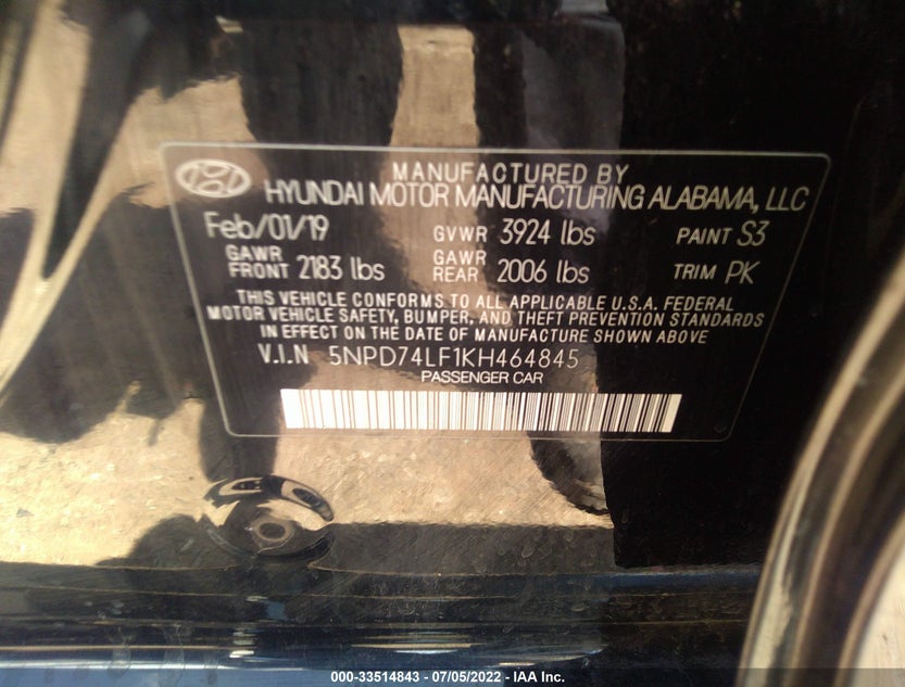 5NPD74LF1KH464845