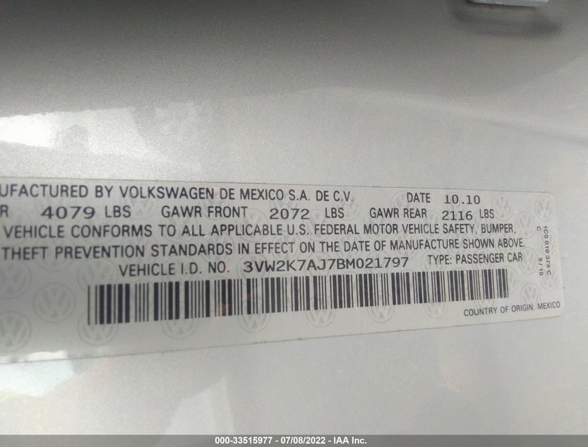 3VW2K7AJ7BM021797