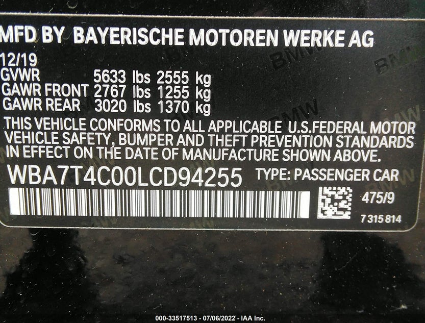 WBA7T4C00LCD94255