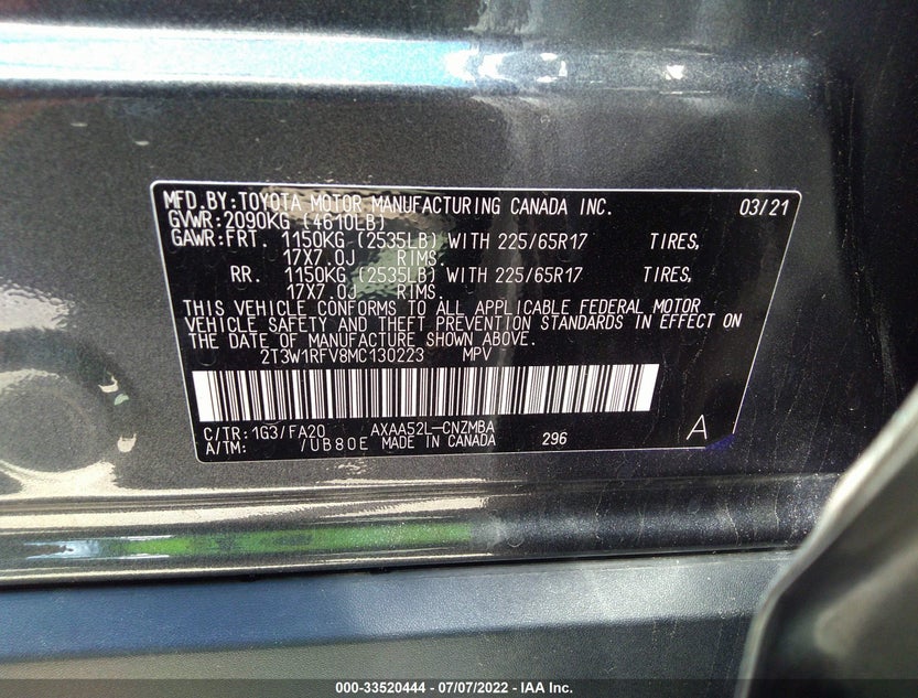 2T3W1RFV8MC130223