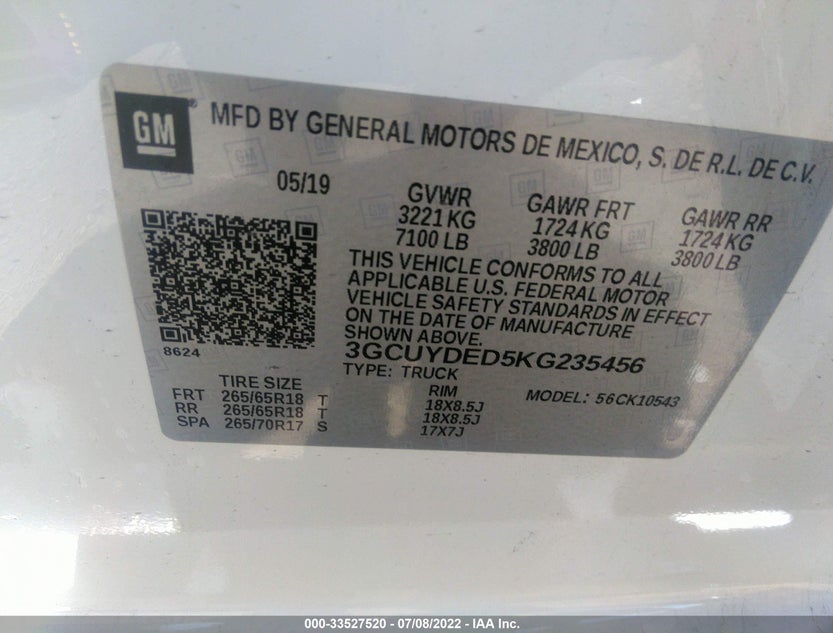 3GCUYDED5KG235456