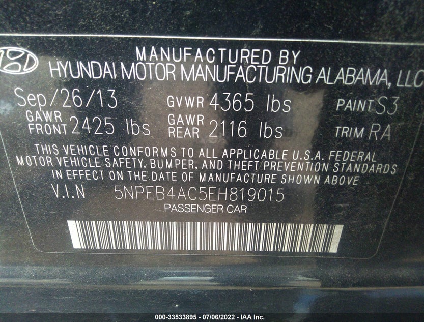 5NPEB4AC5EH819015