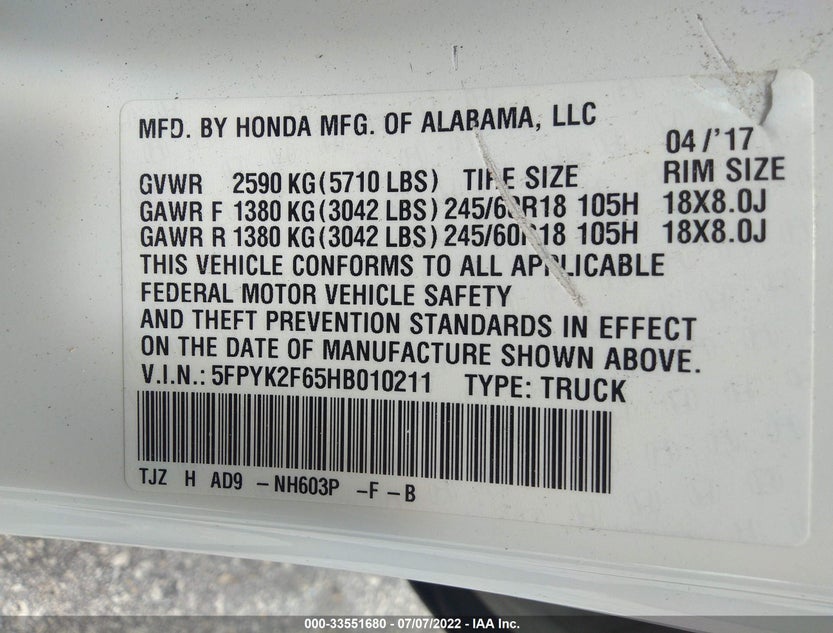 5FPYK2F65HB010211