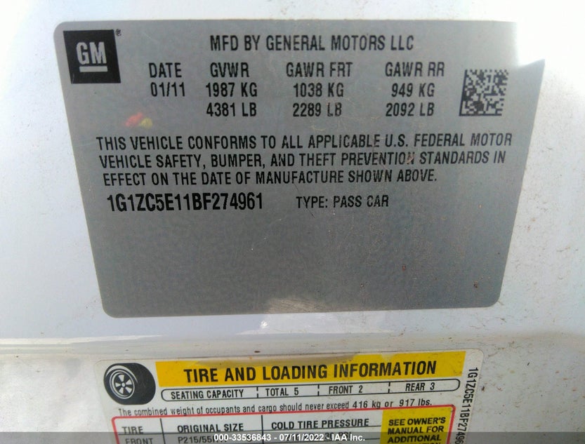 1G1ZC5E11BF274961