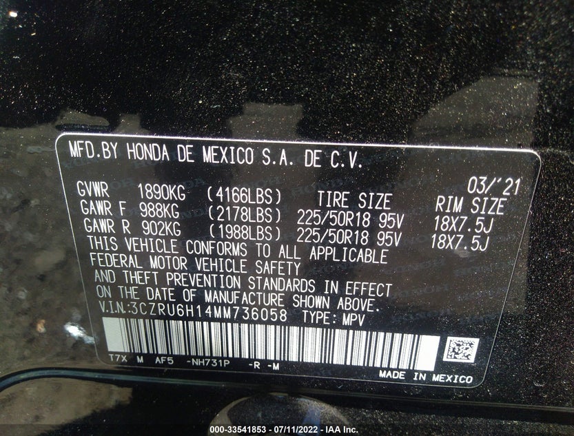 3CZRU6H14MM736058