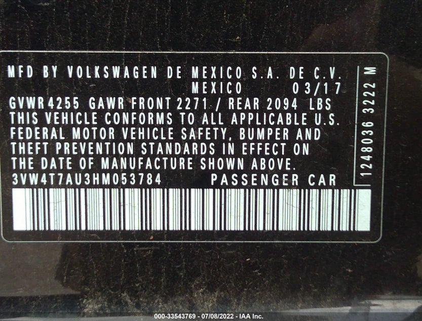 3VW4T7AU3HM053784