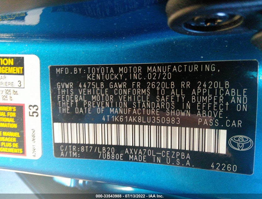 4T1K61AK8LU350983