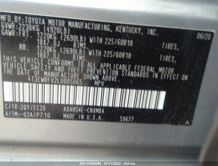 4T3EWRFV2LU005065