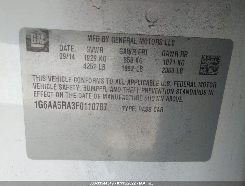 1G6AA5RA3F0110787
