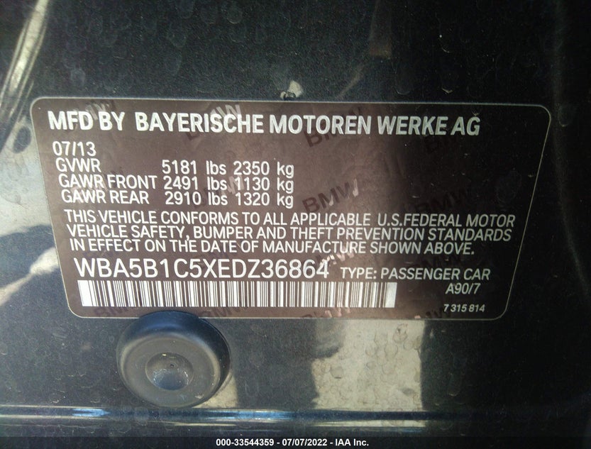 WBA5B1C5XEDZ36864