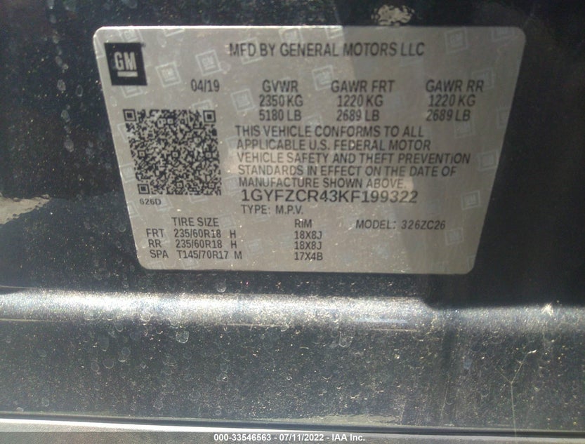 1GYFZCR43KF199322