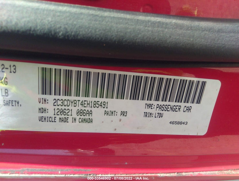 2C3CDYBT4EH185491
