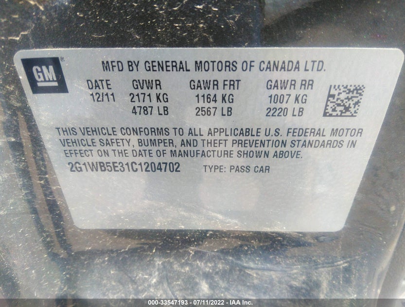 2G1WB5E31C1204702