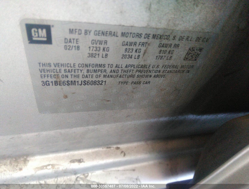 3G1BE6SM1JS608321