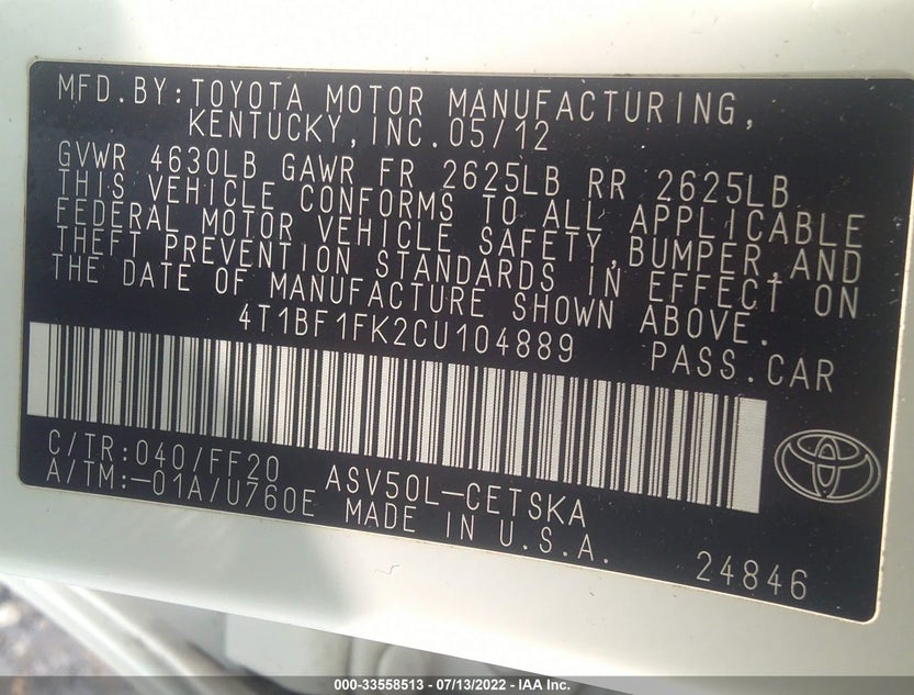4T1BF1FK2CU104889