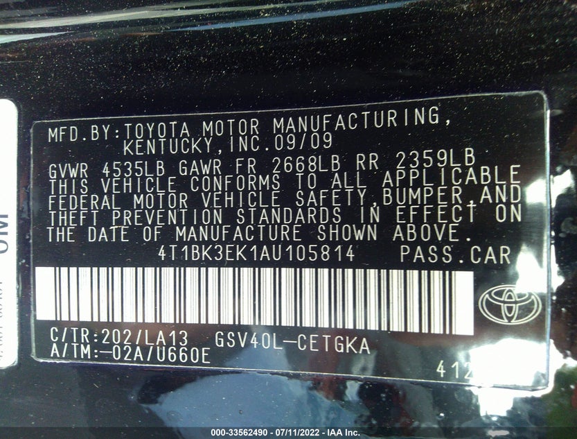 4T1BK3EK1AU105814