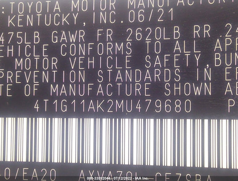 4T1G11AK2MU479680