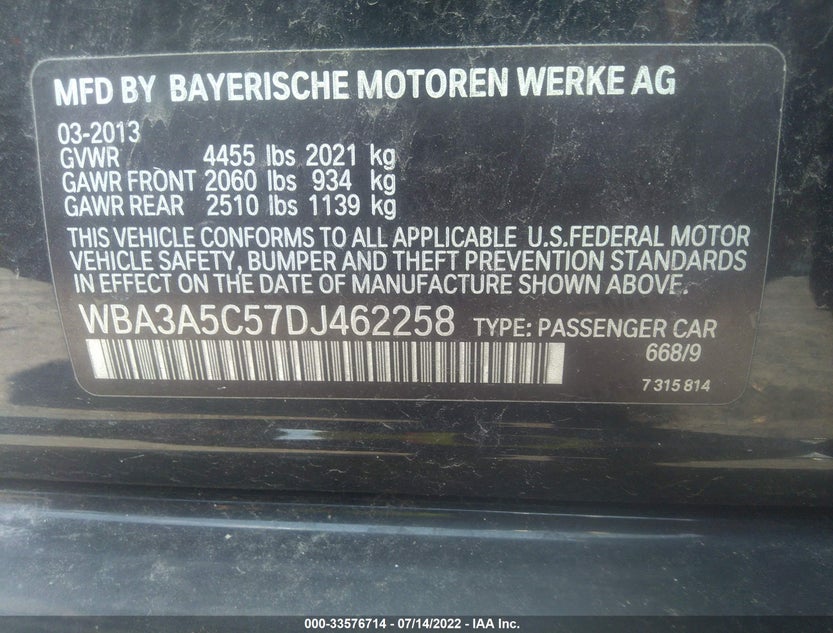 WBA3A5C57DJ462258