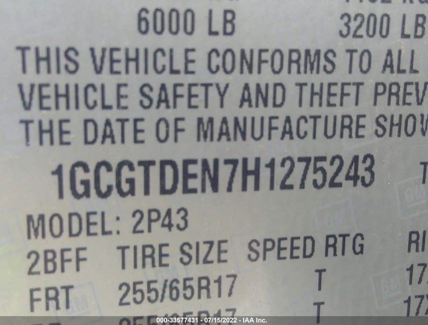 1GCGTDEN7H1275243