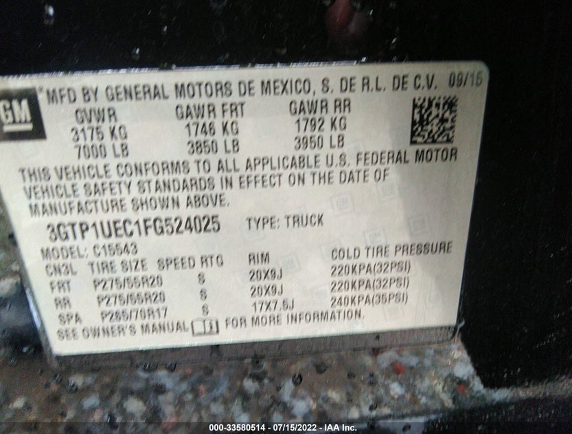 3GTP1UEC1FG524025