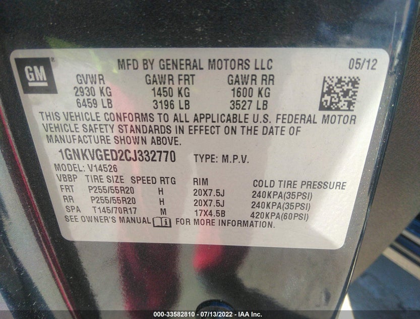 1GNKVGED2CJ332770
