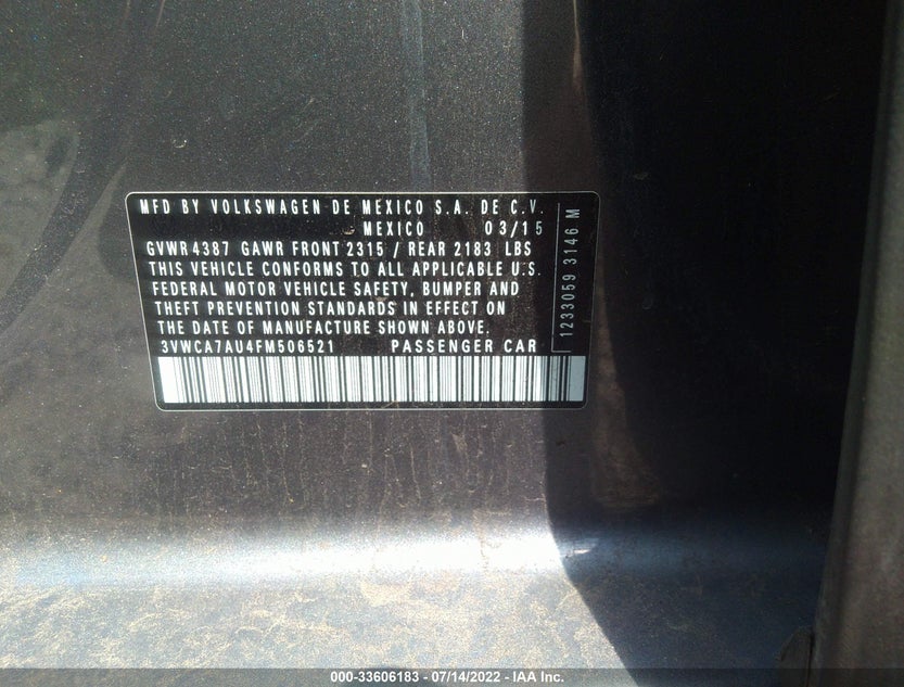 3VWCA7AU4FM506521