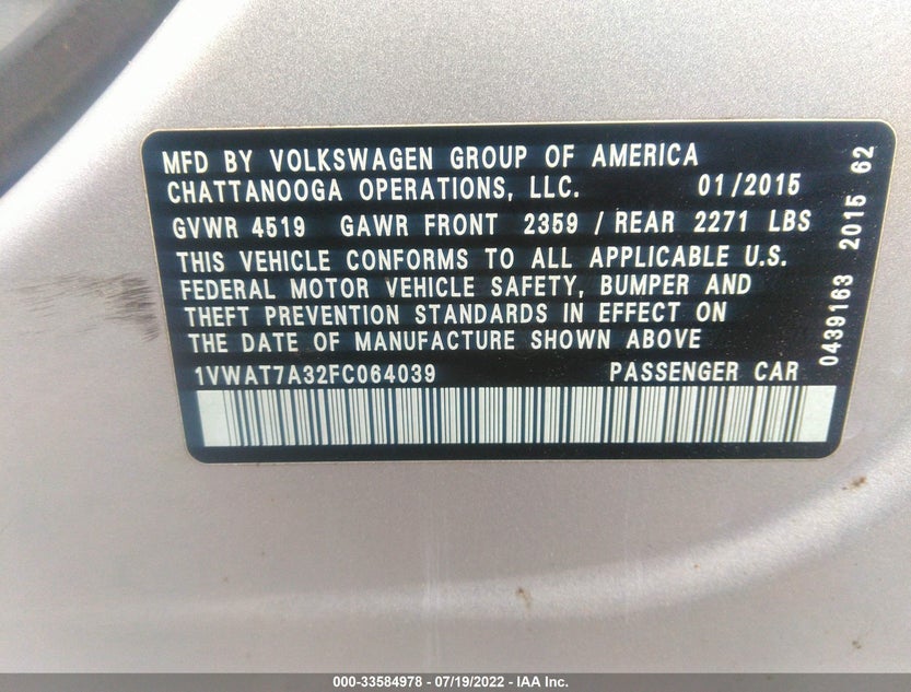 1VWAT7A32FC064039