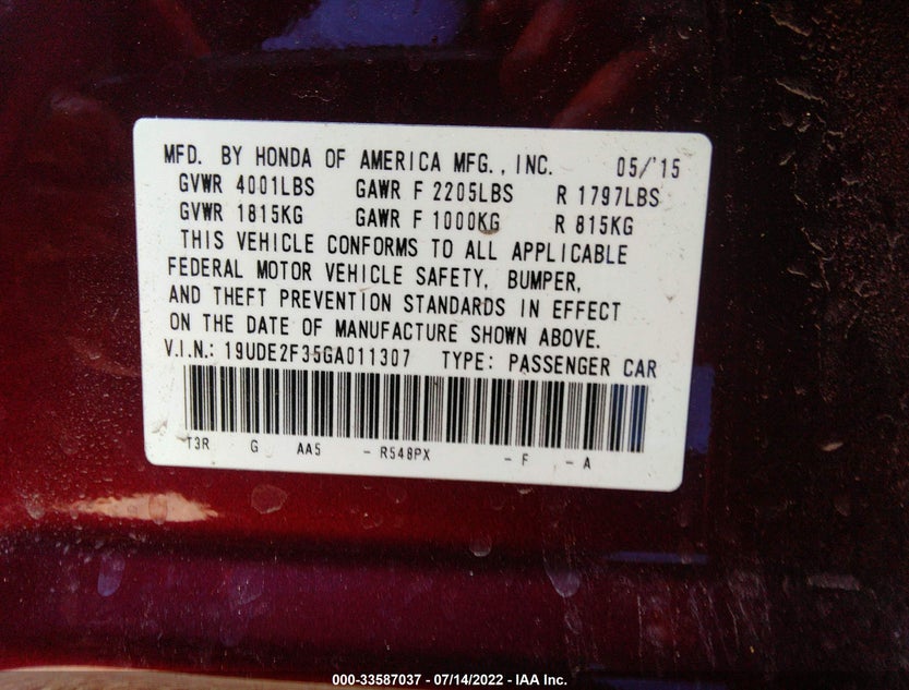19UDE2F35GA011307