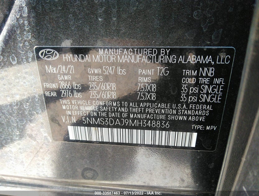 5NMS3DAJ9MH348836