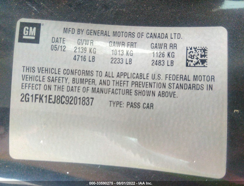 2G1FK1EJ8C9201837