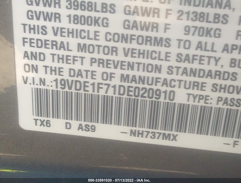 19VDE1F71DE020910
