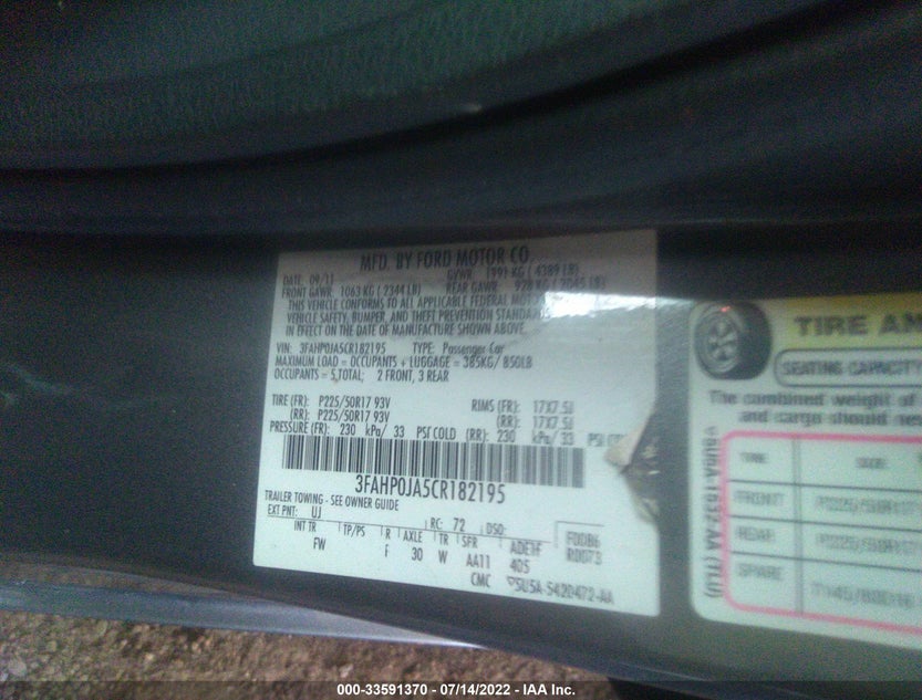 3FAHP0JA5CR182195