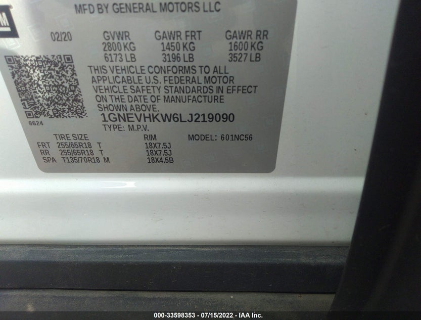 1GNEVHKW6LJ219090