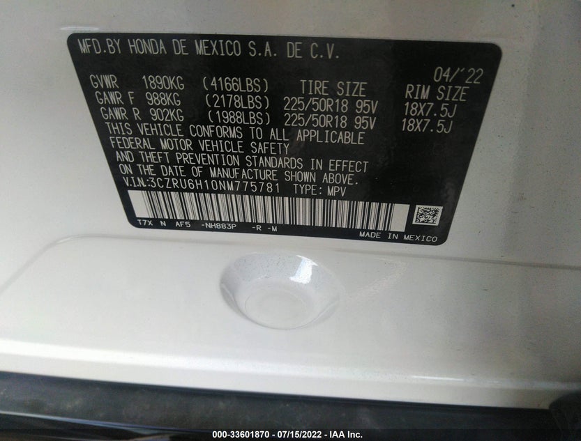 3CZRU6H10NM775781