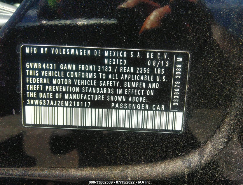 3VW637AJ2EM210117