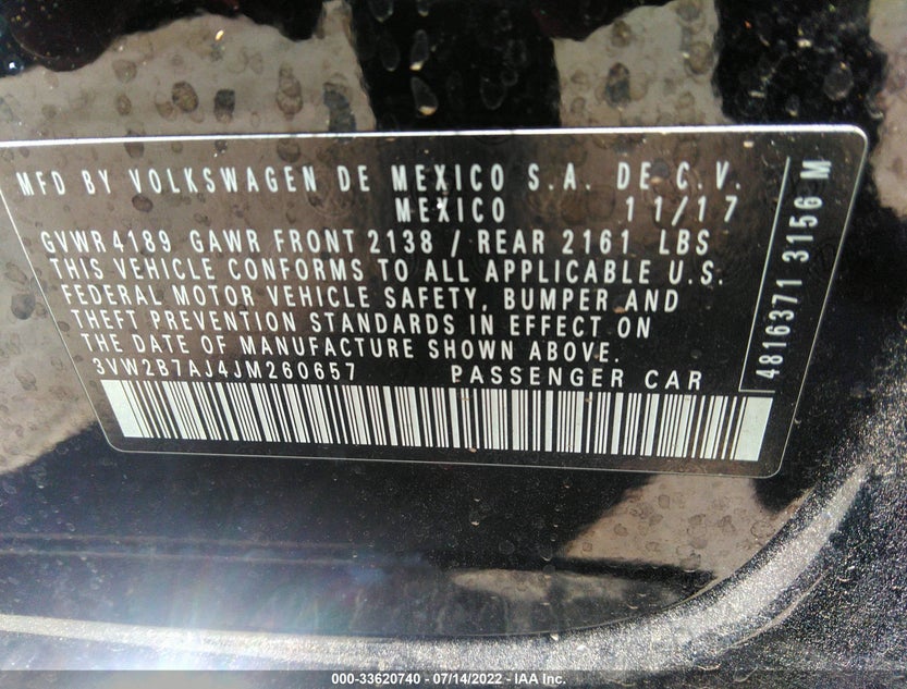 3VW2B7AJ4JM260657