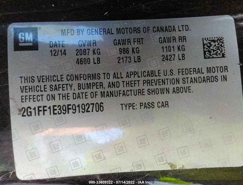 2G1FF1E39F9192706