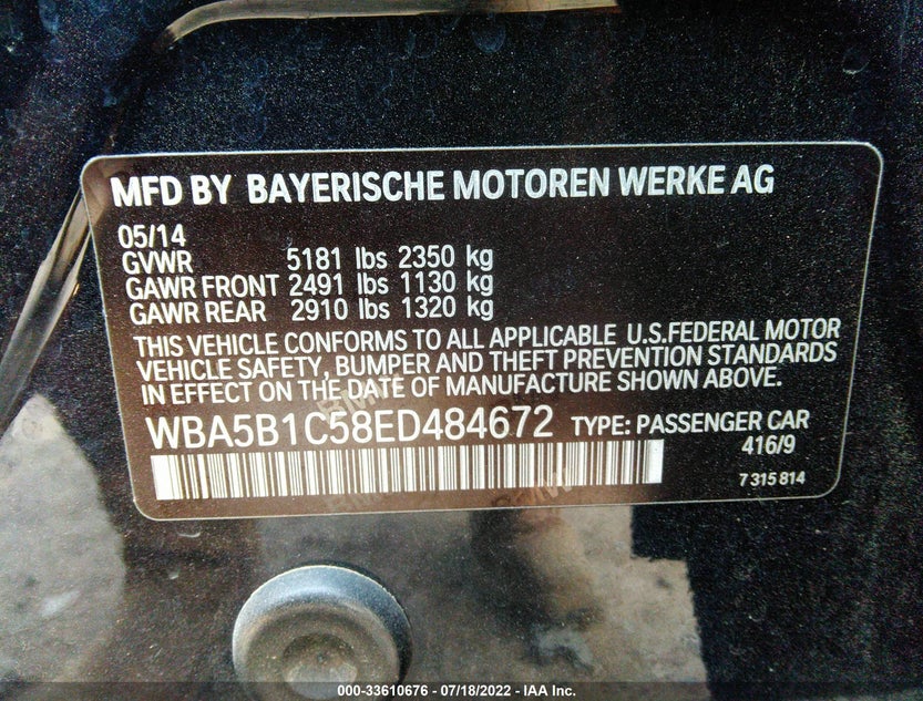 WBA5B1C58ED484672