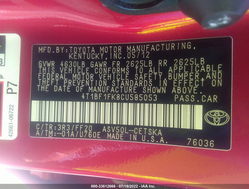 4T1BF1FK8CU585053